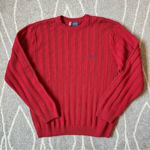Chaps Vintage Red Cotton Knit Preppy 90’s Sweater
